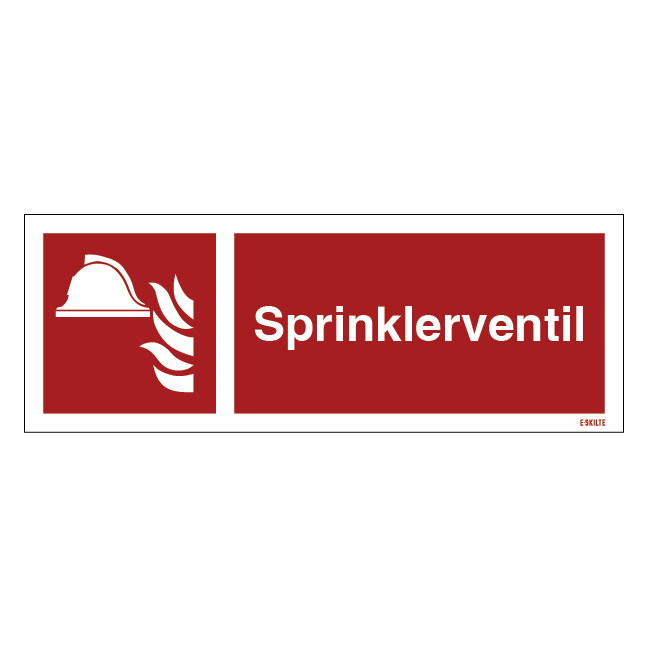 Sprinklerventil skilt