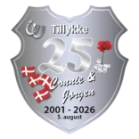 Sølvbryllupsskilt Skjold