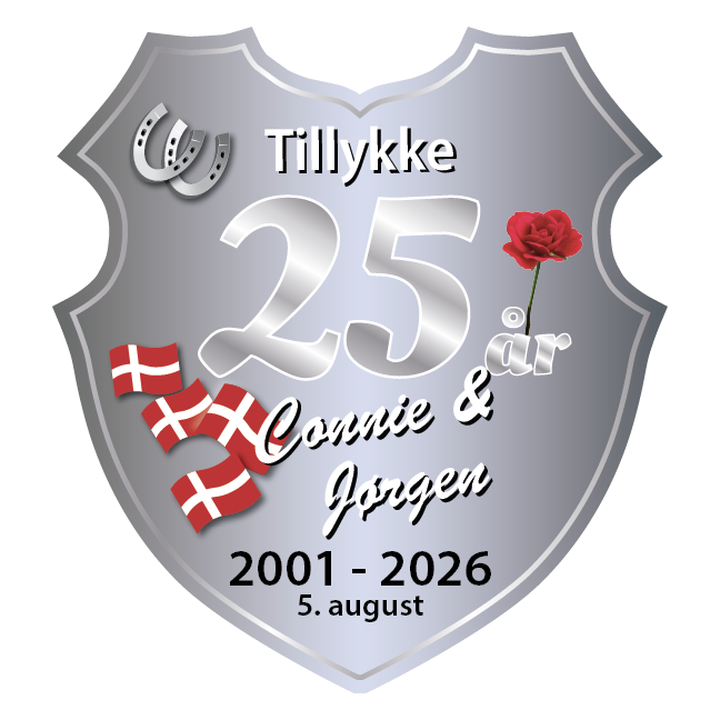 Sølvbryllupsskilt Skjold