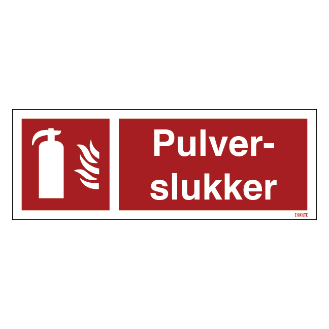 Pulverslukker Brandskilt