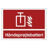 Håndsprøjtebatteri Brandskilt