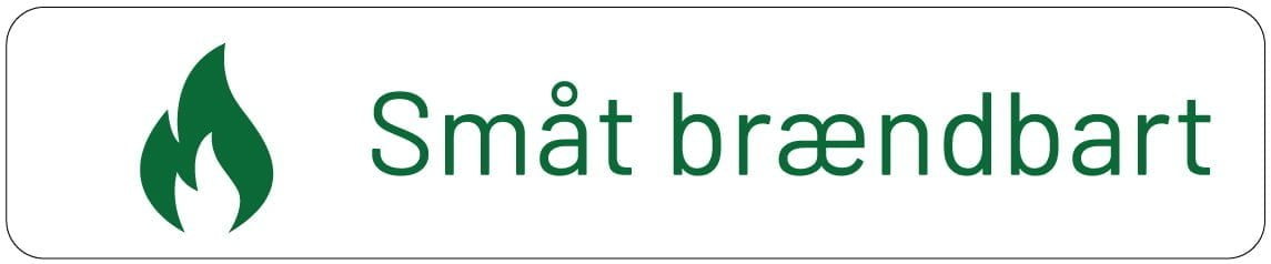 brændbart småt brændbart affald skilt