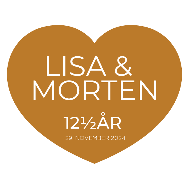 Kobberbryllupsskilt. Bryllupsskilt Hjerte