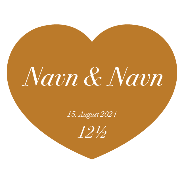 Kobberbryllupsskilt. Bryllupsskilt Hjerte