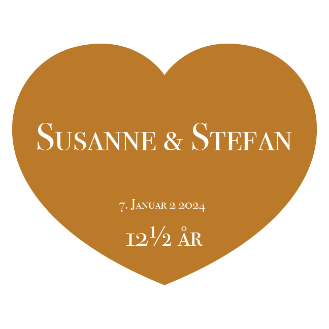 Kobberbryllupsskilt. Bryllupsskilt Hjerte