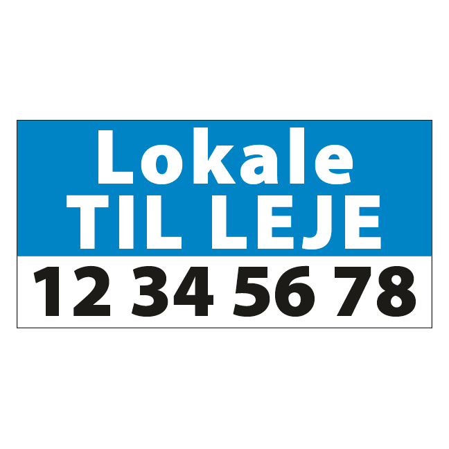 Lokale til leje skilt