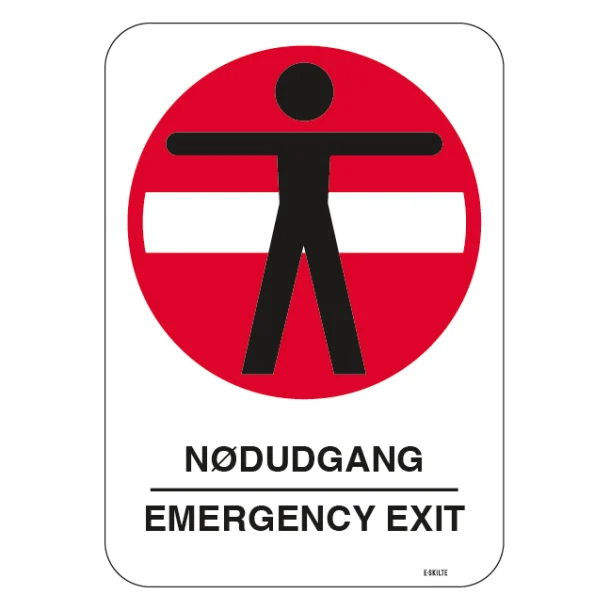 Person adgang forbudt Nødudgang Emergency exit skilt