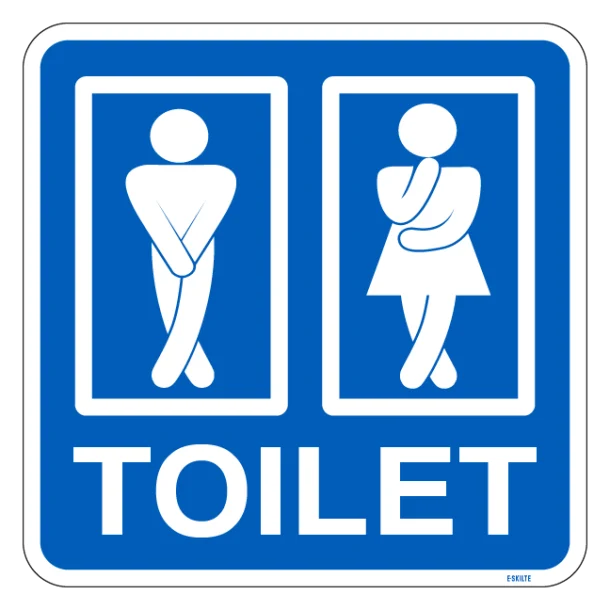 Toilet Sign-male-female. Bygningsskilt