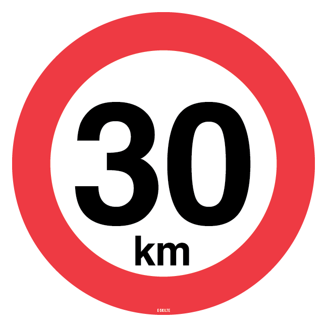 C55 Hastighedsbegrænsning 30 km. Skilt