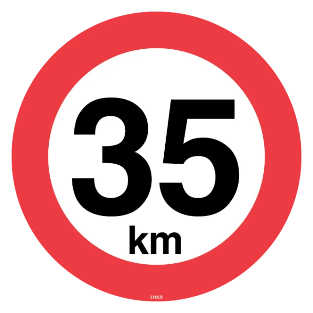 C55 Hastighedsbegrænsning 35 km. Skilt
