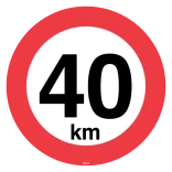 C55 Hastighedsbegrænsning 40 km. Skilt
