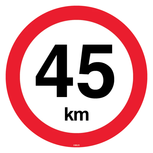 C55 Hastighedsbegrænsning 45 km. Skilt