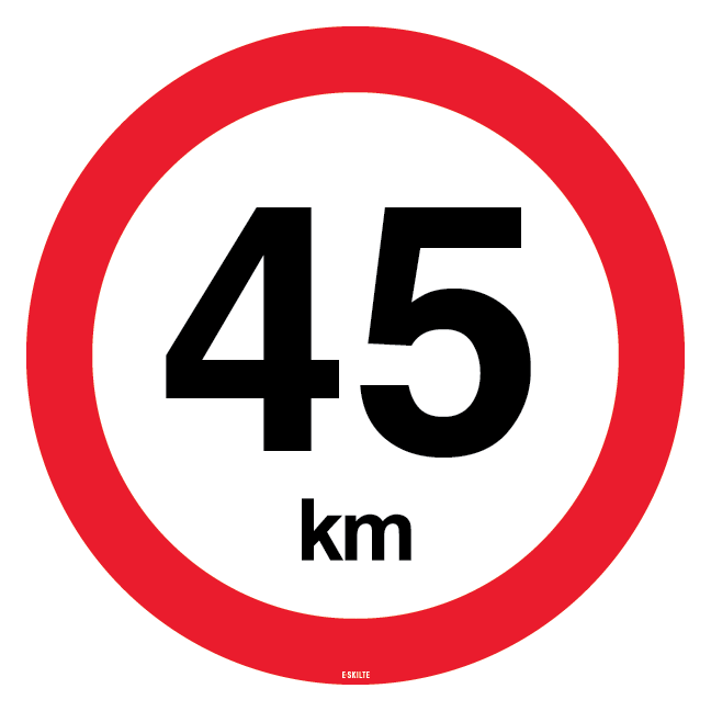 C55 Hastighedsbegrænsning 45 km. Skilt