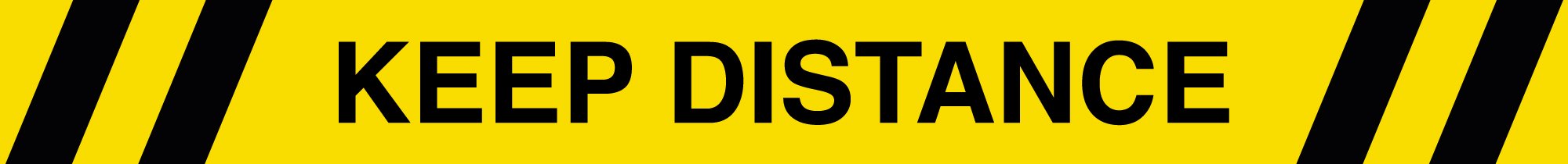 cor16-1000x100mm-Hold-afstand Keep distance skilt