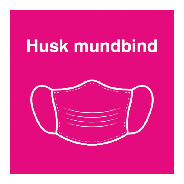 Husk mundbind skilt - Mundbind pictogram i pink