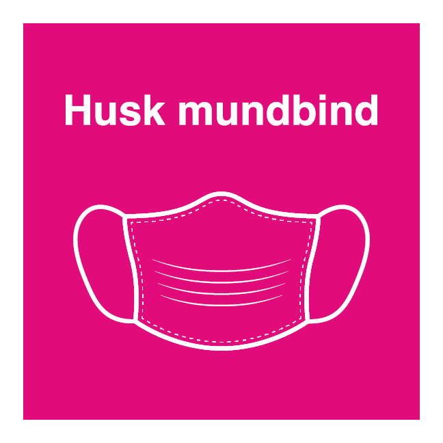 Husk mundbind skilt - Mundbind pictogram i pink