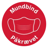 Mundbind påkrævet skilt - Rundt og rødt
