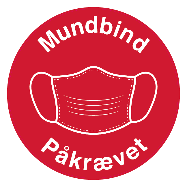 Mundbind påkrævet skilt - Rundt og rødt