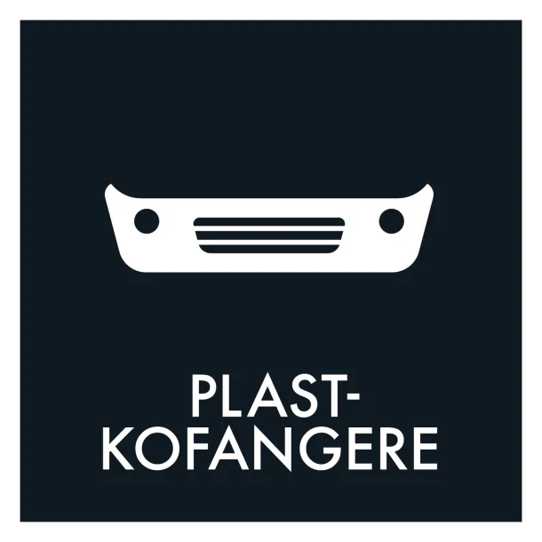 Plastkofanger sort skilt - Dansk Affaldssortering