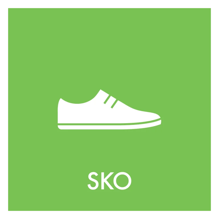 Sko skilt - Dansk Affaldssortering
