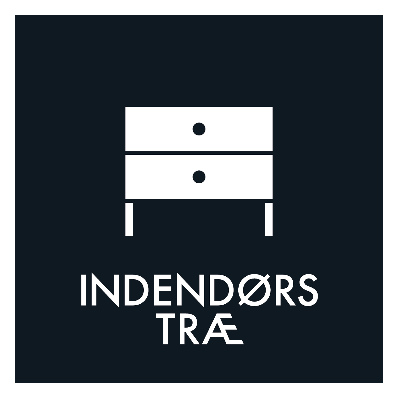 Indendørs træ affald sort skilt - Dansk Affaldssortering