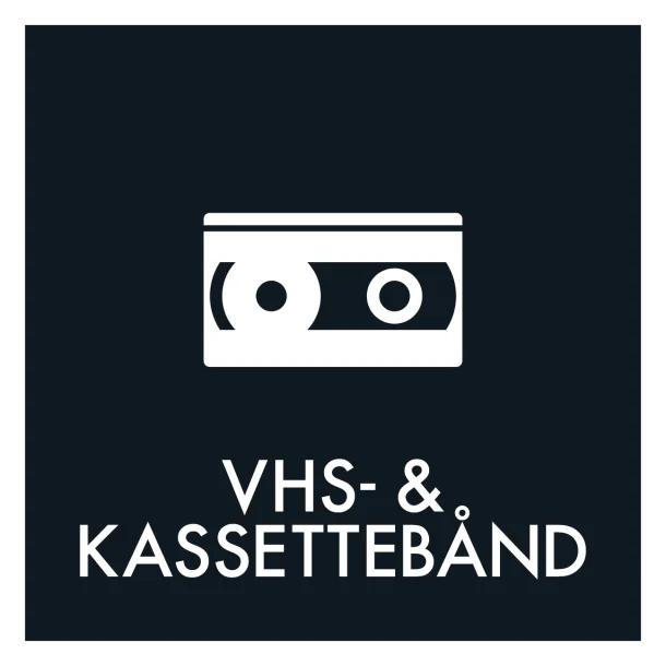VHS- og kassettebånd affald sort skilt - Dansk Affaldssortering