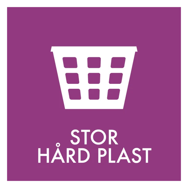 Stor hård plast affald skilt - Dansk Affaldssortering