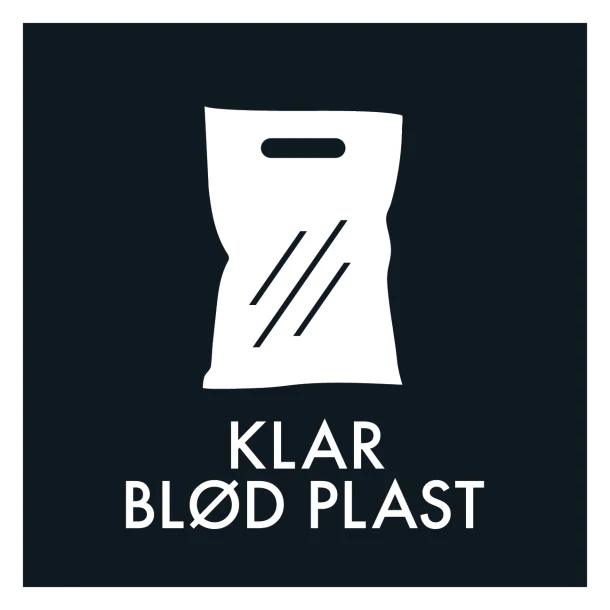 Klar blød plast affald sort skilt - Dansk Affaldssortering
