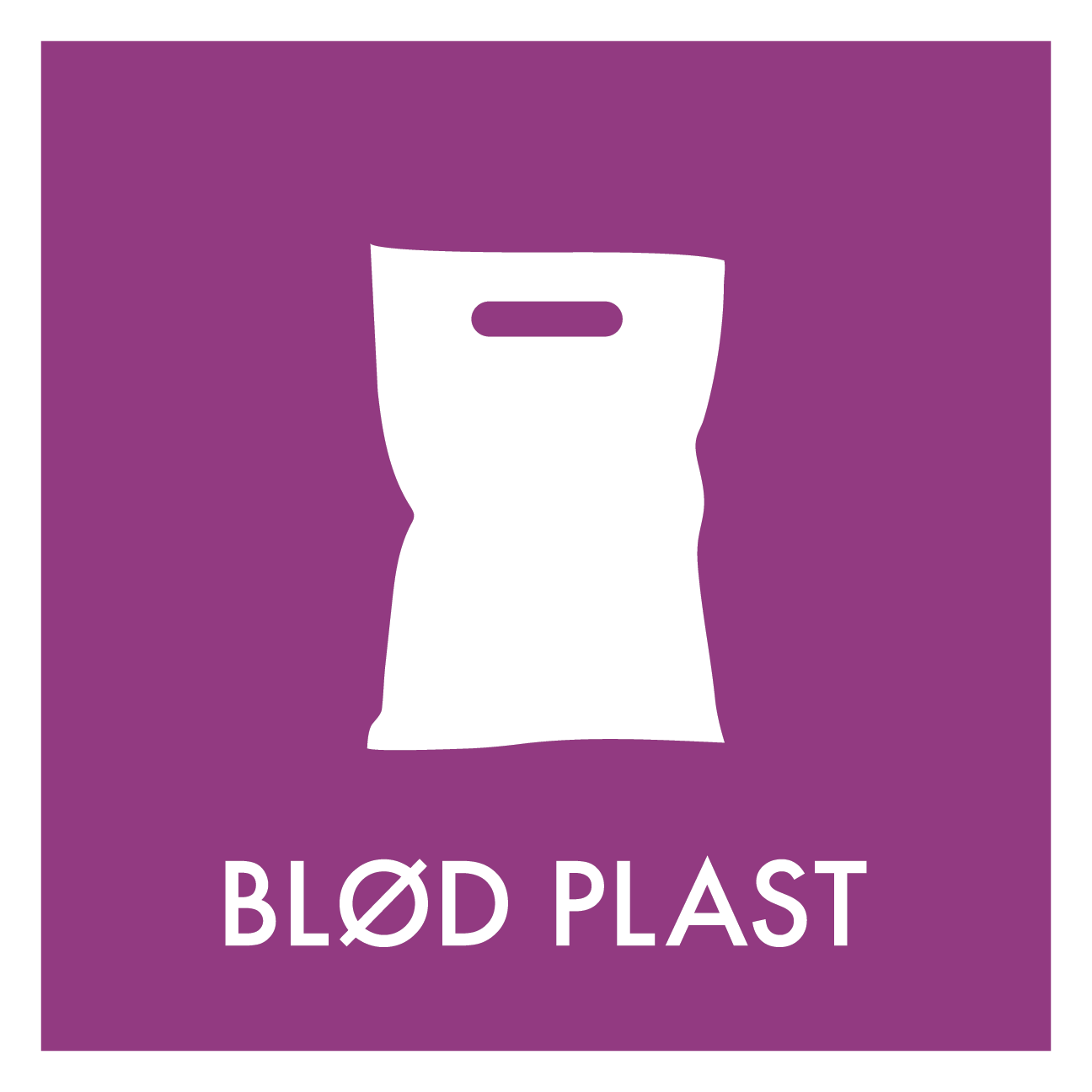 Blød plast affald skilt - Dansk Affaldssortering