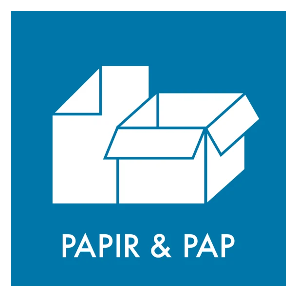 Papir & pap affald skilt - Dansk Affaldssortering