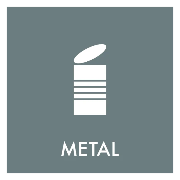 Metal affald skilt - Dansk Affaldssortering