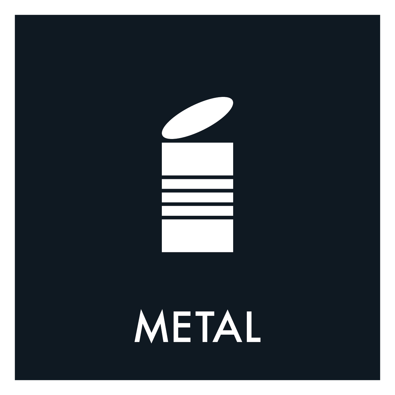Metal affald sort skilt - Dansk Affaldssortering
