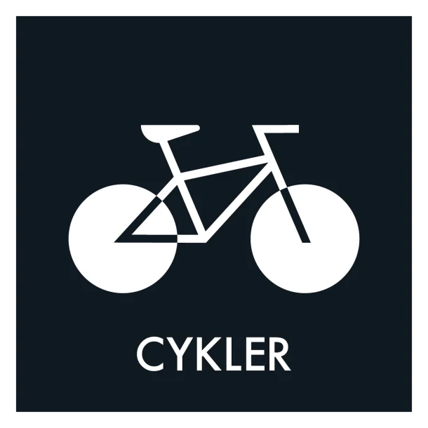 Cykel affald sort skilt - Dansk Affaldssortering