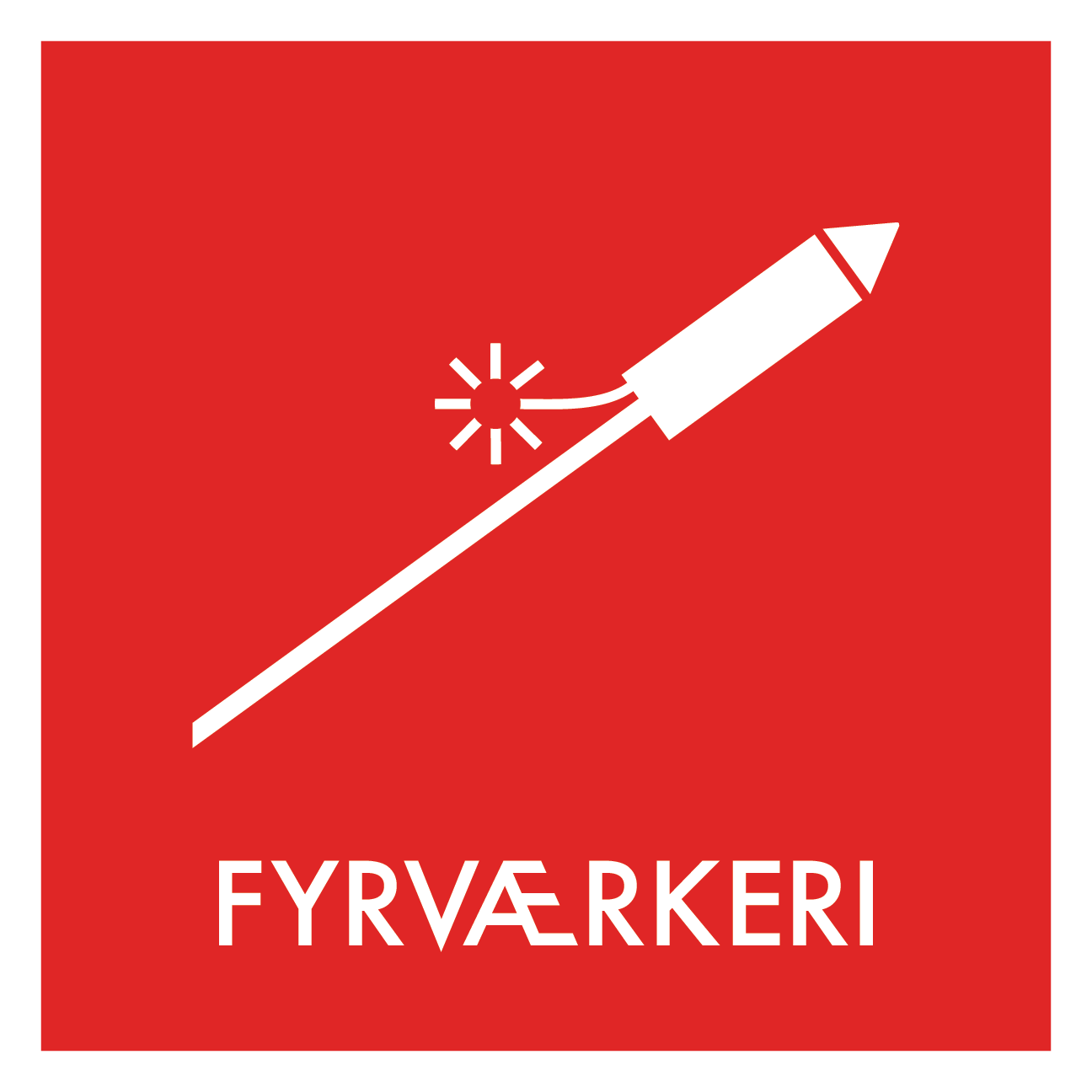 Fyrværkeri affald skilt - Dansk Affaldssortering