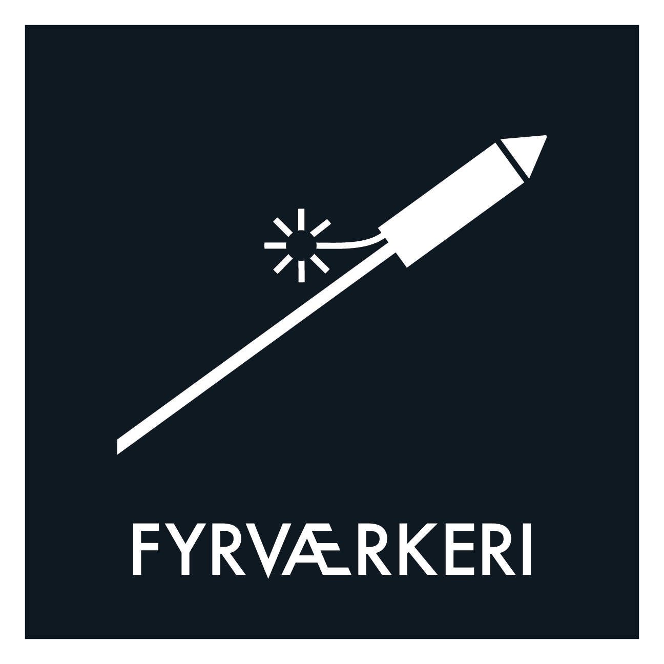 Fyrværkeri affald sort skilt - Dansk Affaldssortering
