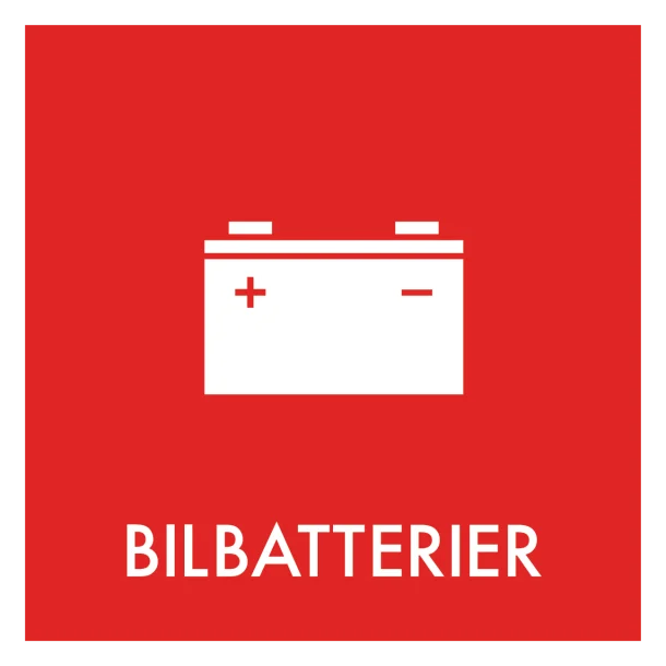 Bilbatterier affald skilt - Dansk Affaldssortering
