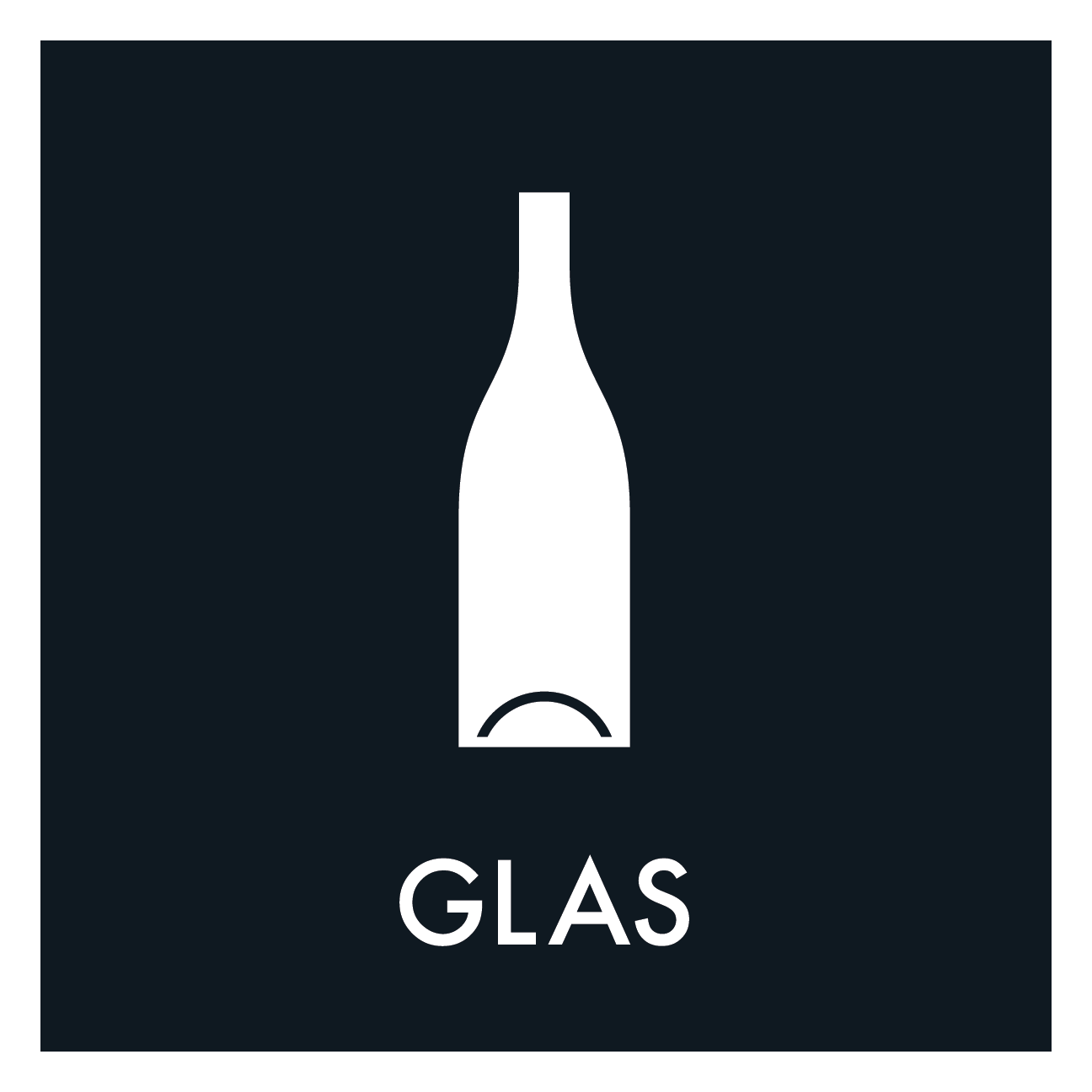 Glas affald sort skilt - Dansk Affaldssortering