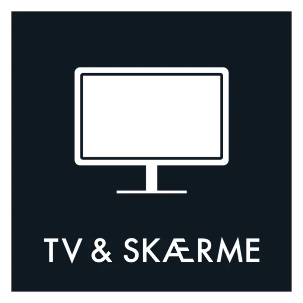 TV & Skærme affald sort skilt - Dansk Affaldssortering