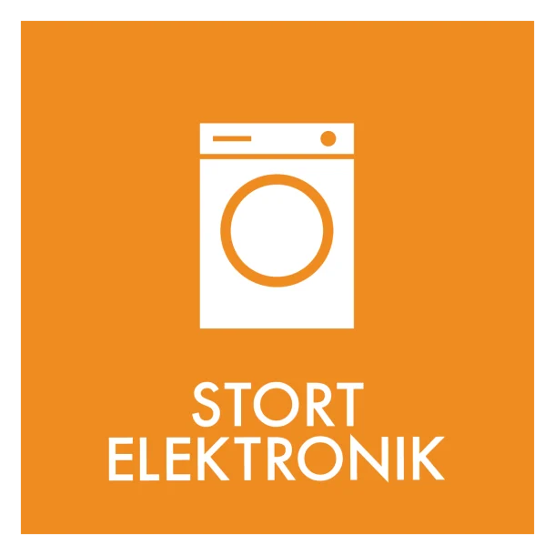 Stort elektronik affald skilt - Dansk Affaldssortering