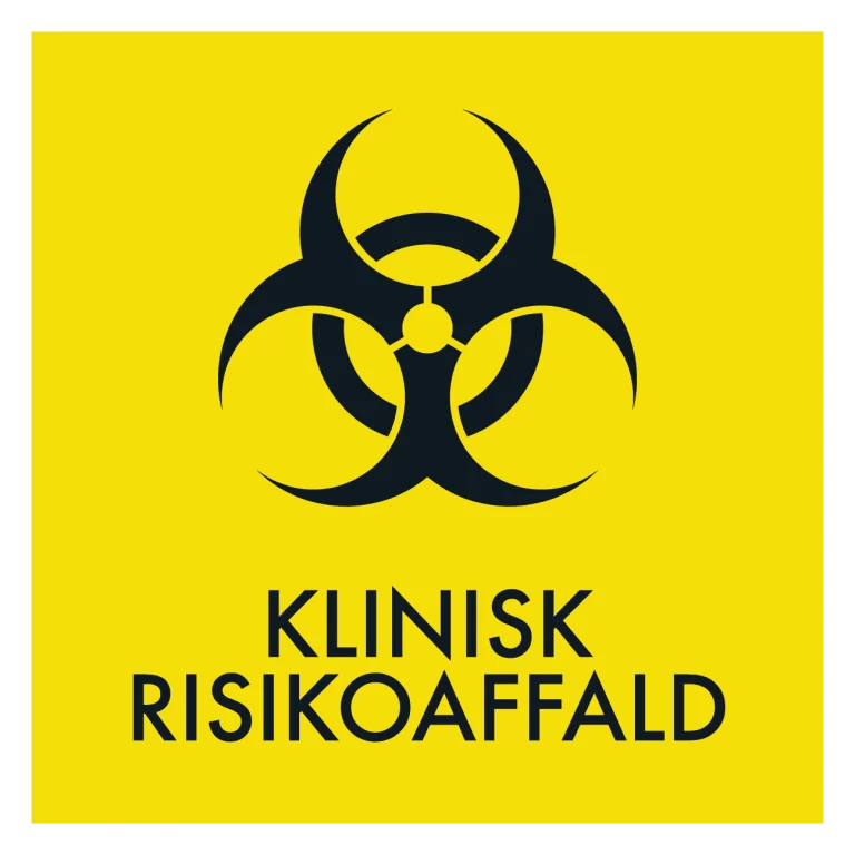 Klinisk risikoaffald skilt - Dansk Affaldssortering