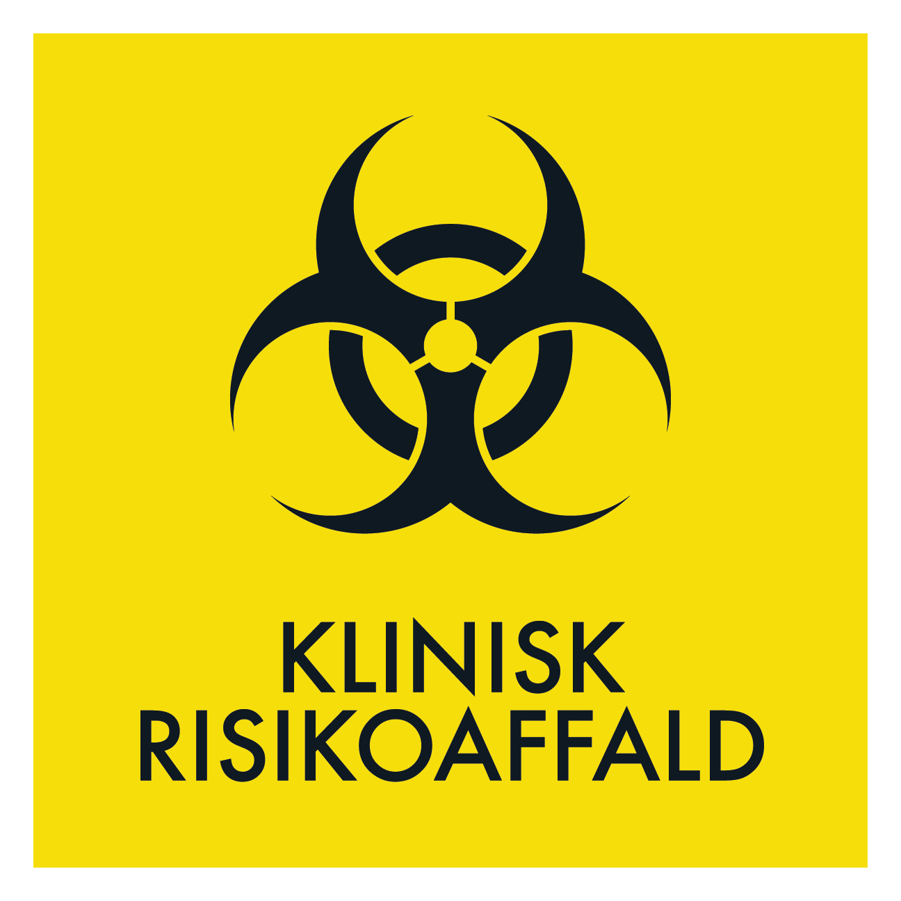 Klinisk risikoaffald skilt - Dansk Affaldssortering