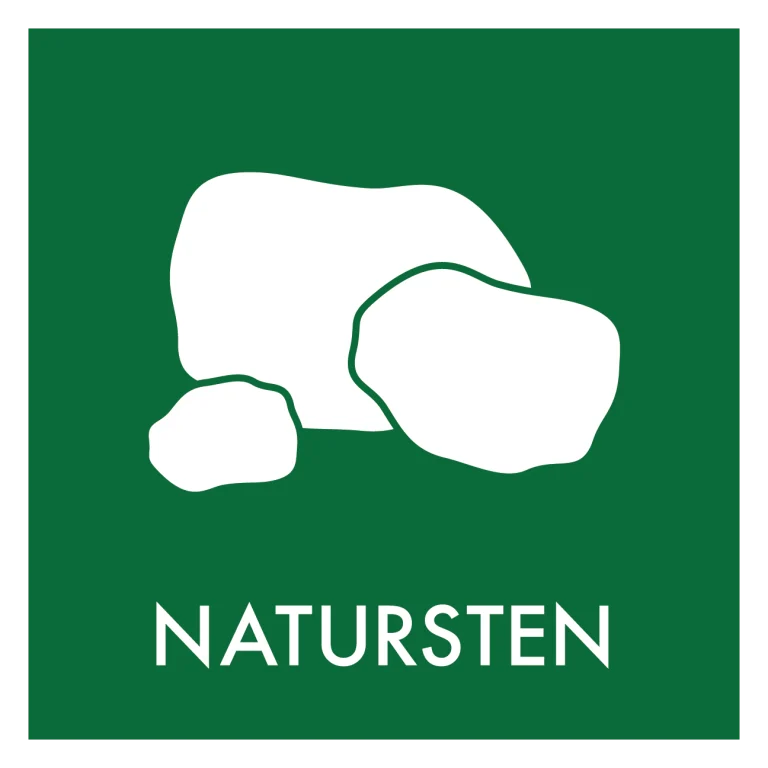 Natursten skilt - Dansk Affaldssortering