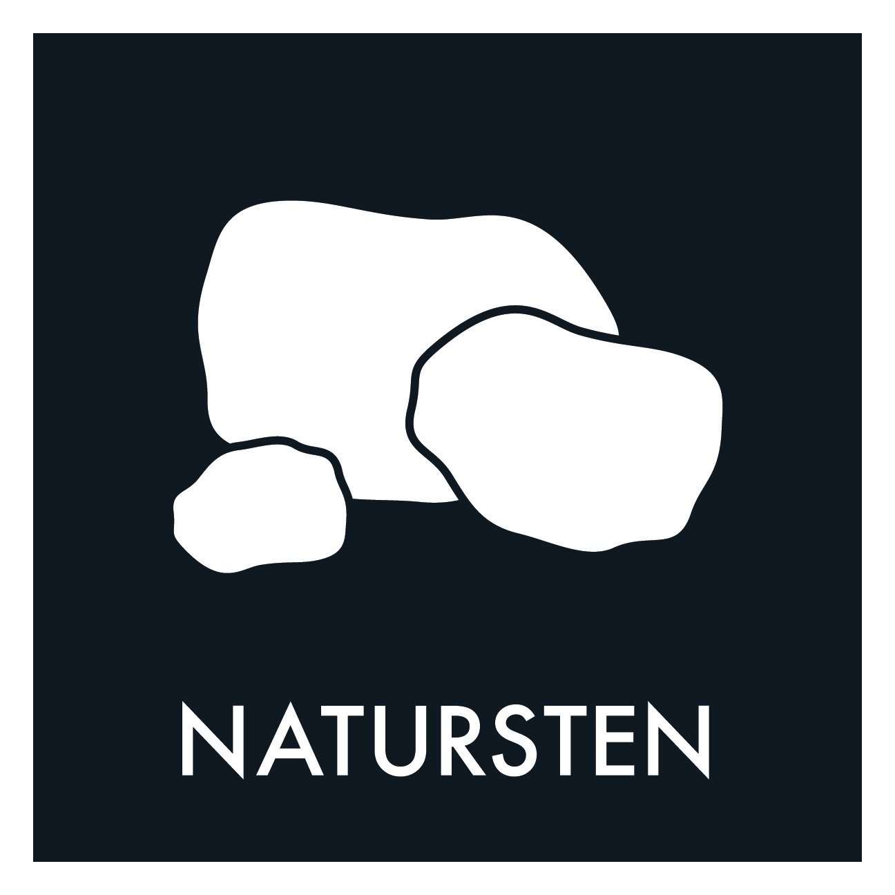 Natursten sort skilt - Dansk Affaldssortering