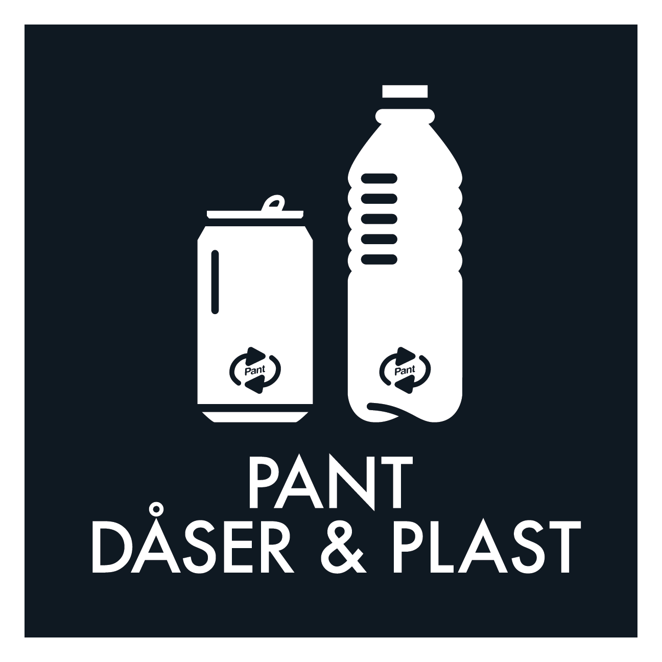 Pant dåser og plast sort skilt - Dansk Affaldssortering