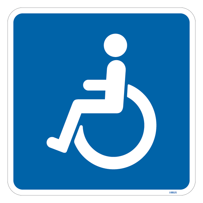 E23 Vejledning for invalide. Oplysningsskilt