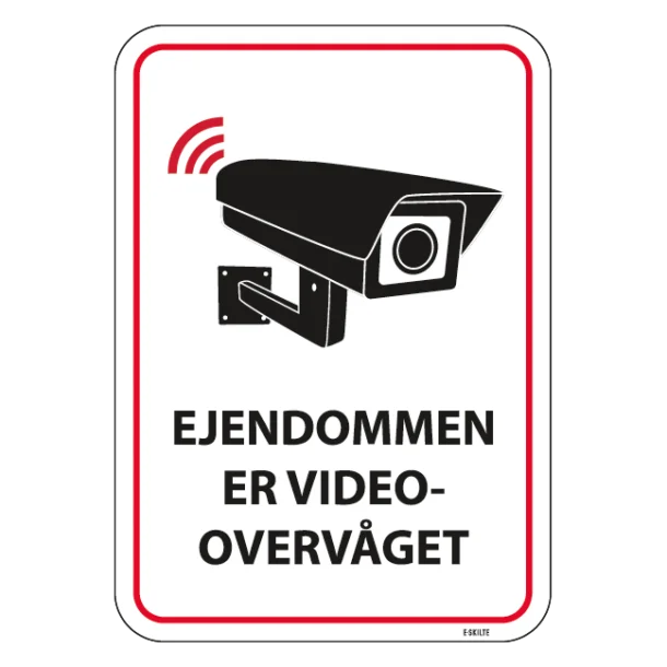 Ejendommen er overvåget skilt