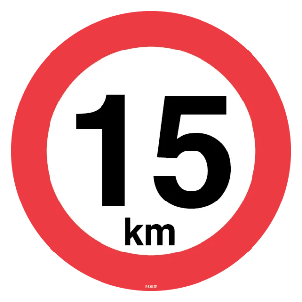 15 km. Hastighedsbegrænsning skilt