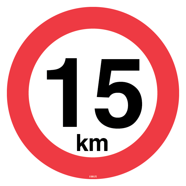 15 km. Hastighedsbegrænsning skilt