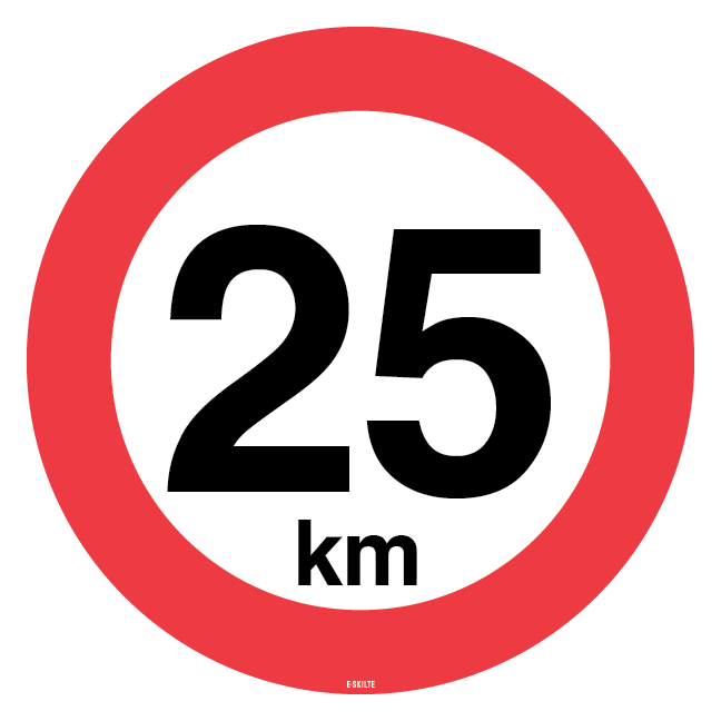 25 km. Hastighedsbegrænsning skilt