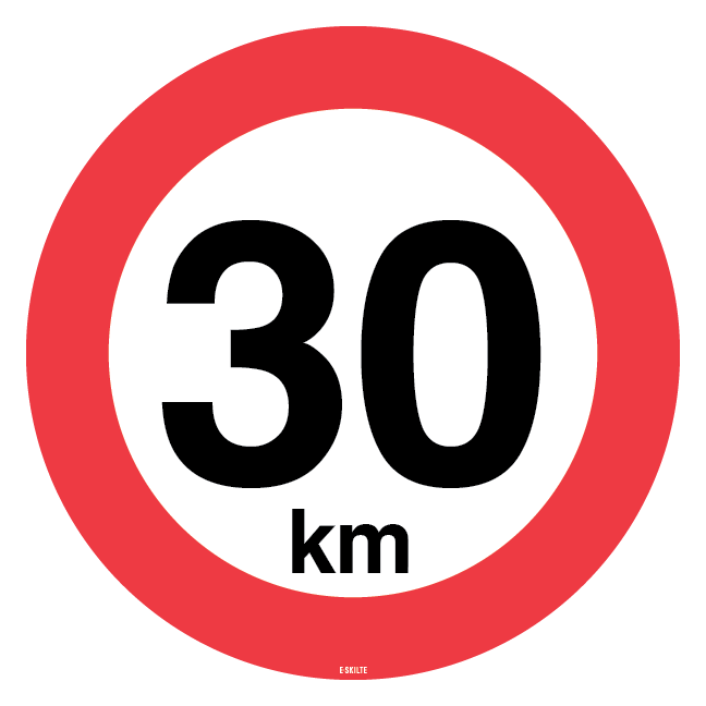 30 km. Hastighedsbegrænsning skilt